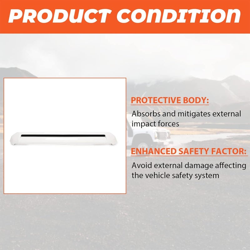 Kojem Hood Bulge Molding Compatible with 2014-2021 Toyota Tundra Front Upper Grille White Hood Scoop - Image 2